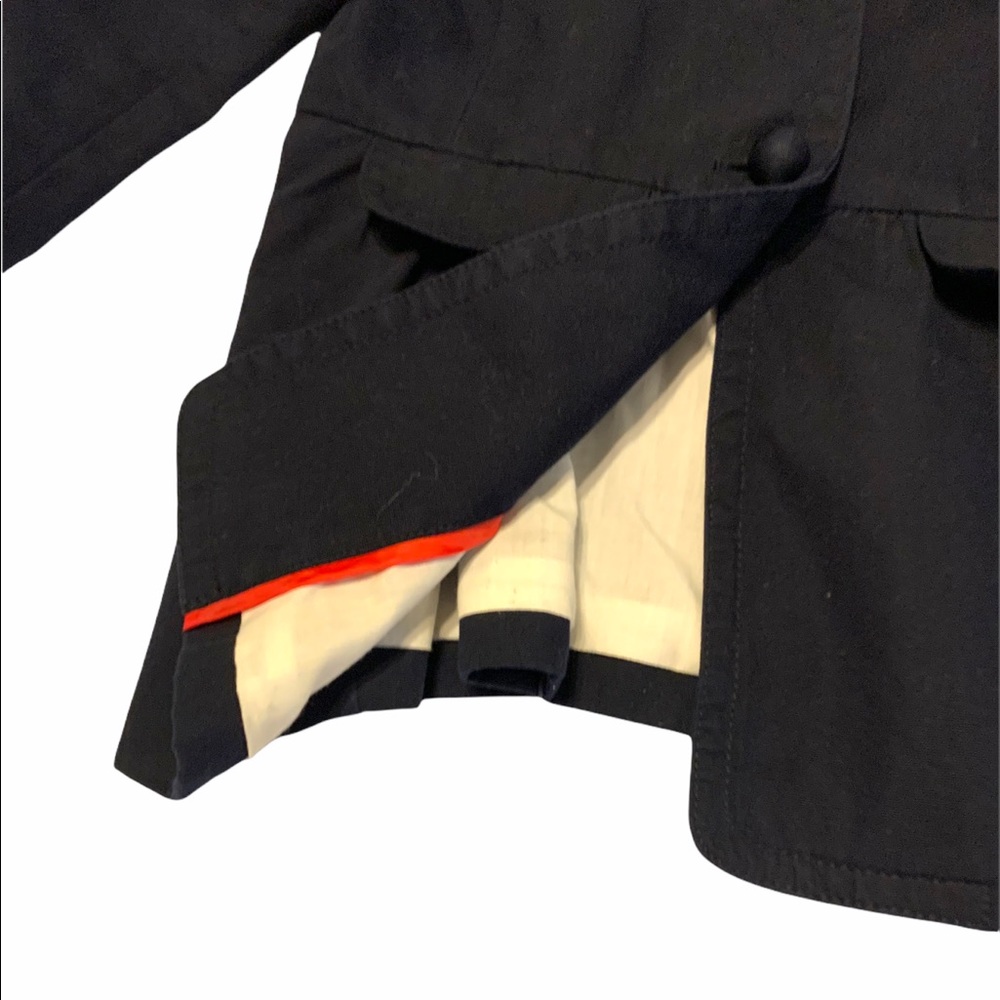 J.Crew Navy Blue Long Sleeve Button Down Pocket Pleated 100% Cotton Blazer-6 - Picture 5 of 9